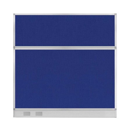 VERSARE Hush Panel Configurable Cubicle Partition 6' x 6' Royal Blue Fabric w/ Cable Channel 1856334